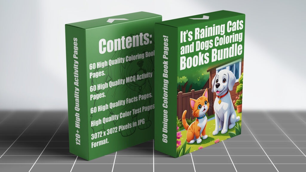 It’s Raining Cats and Dogs Coloring Books Bundle